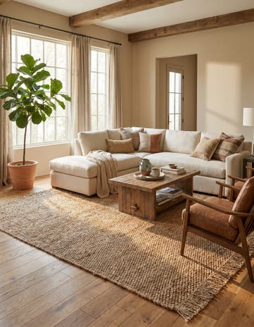 Natural Hand Woven Chunky Jute Rug