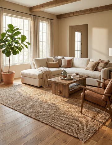 Natural Hand Woven Chunky Jute Rug