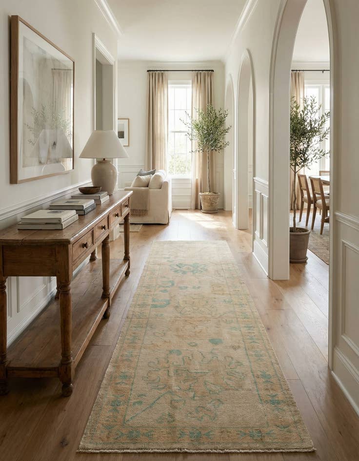 Detail image of 2' 8 x 11' 11 Hand Knotted Oushak Wool Runner Rug