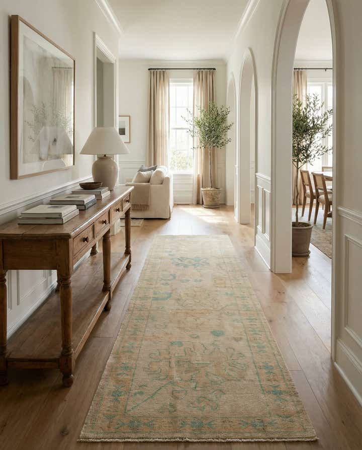 2' 8 x 11' 11 Hand Knotted Oushak Wool Runner Rug