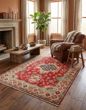 4' 1 x 5' 11 Hand Knotted Kazak Rug