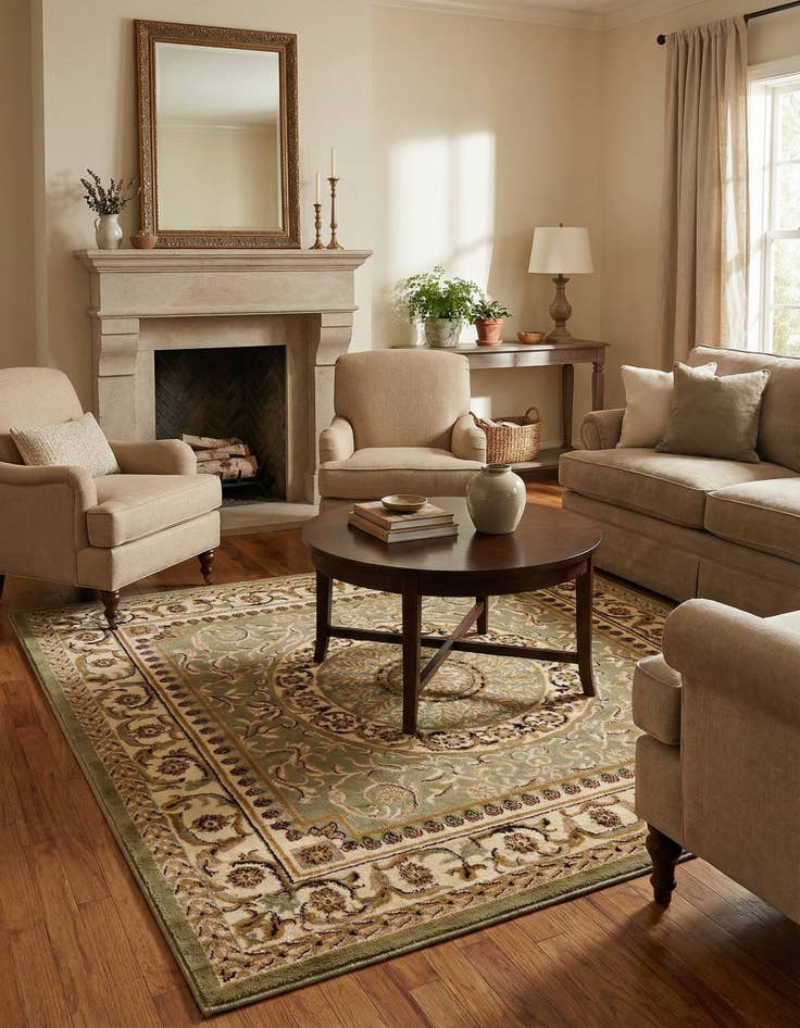 Detail image of 6' x 6' Classic Aubusson Square Rug