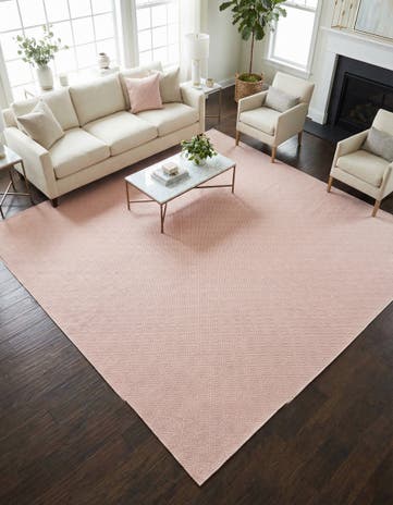12' x 12' Hand Woven Geo Trellis Flatweave Square Rug