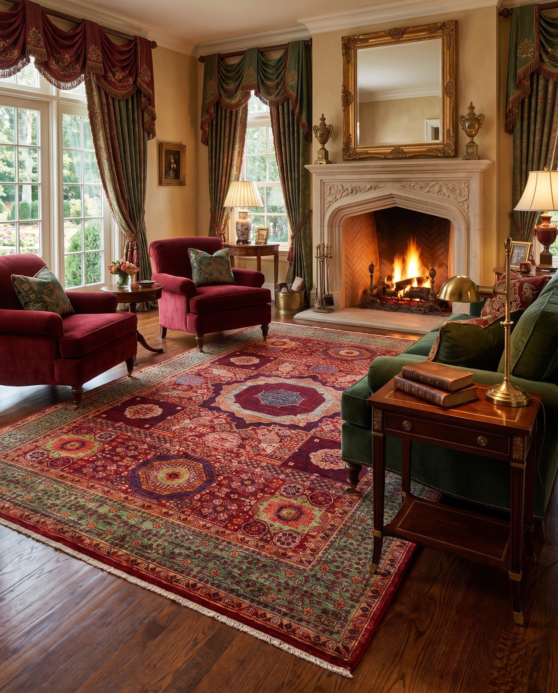 6' 6 x 9' 8 Hand Knotted Mamluk Ziegler Rug