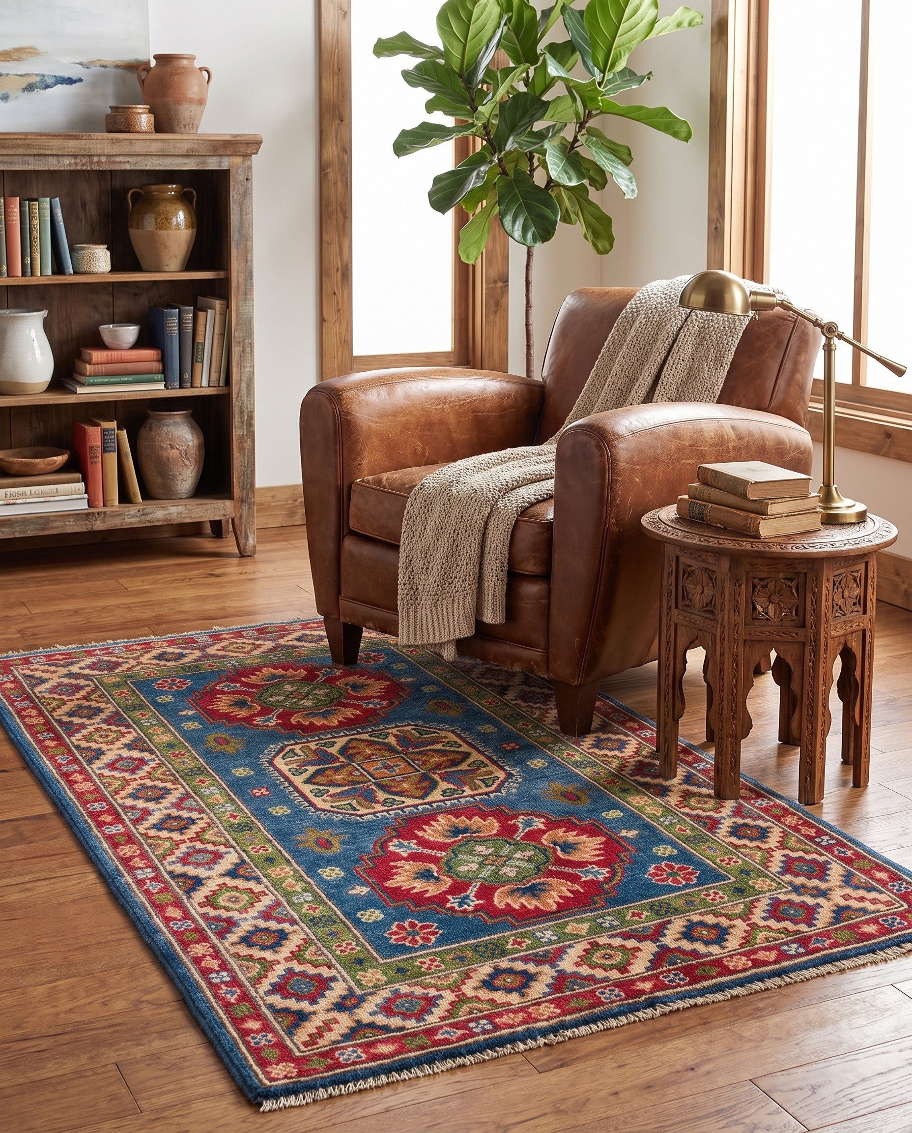 80cm x 125cm Hand Knotted Kazak Rug