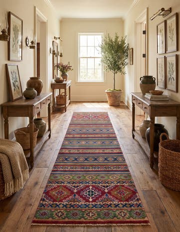 2' 9 x 9' 10 Hand Knotted Kazak Runner Rug