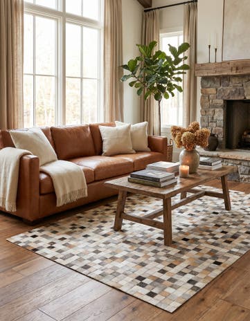 5' 1 x 7' 9 Cowhide Stocks Rug