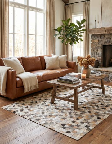 5' 1 x 7' 9 Cowhide Stocks Rug