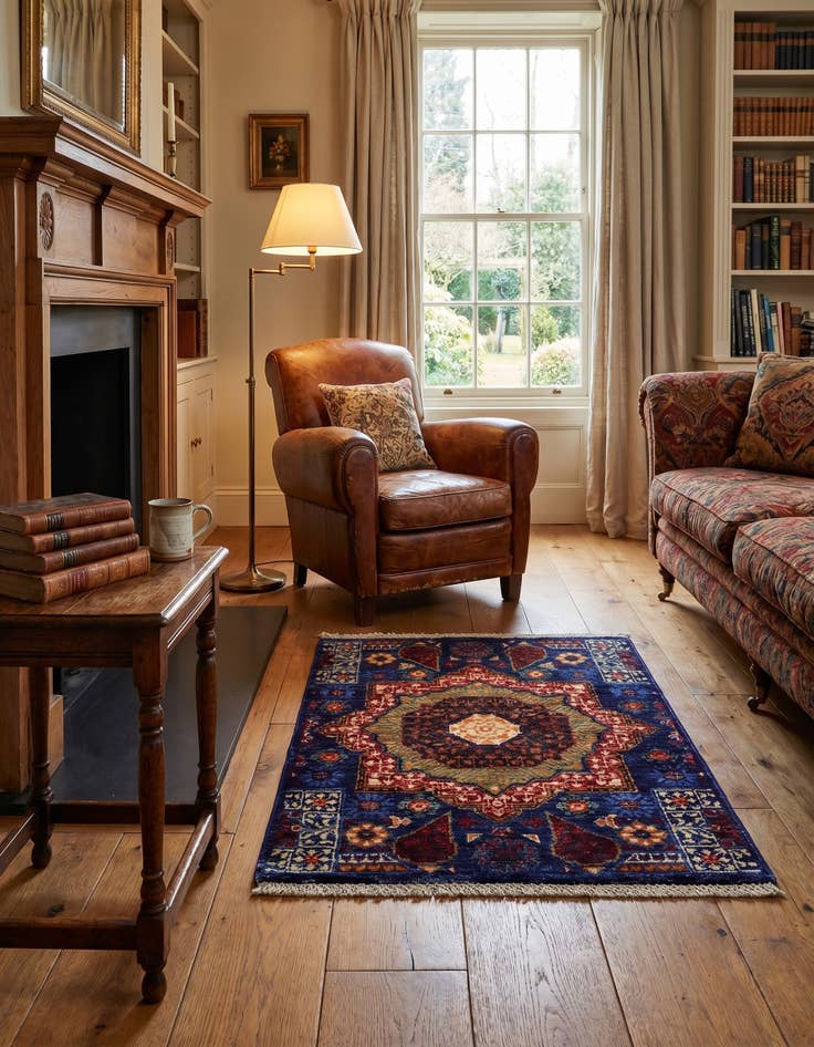 Detail image of 2' x 3' Hand Knotted Mamluk Ziegler Rug