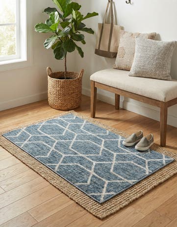 Harbor Blue Eco Trellis Rug