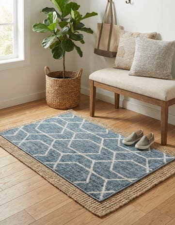 Harbor Blue Eco Trellis Rug