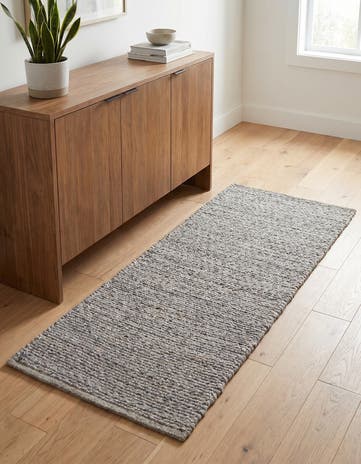 2' x 4' 1 Hand Woven Lattice Wool Runner Rug