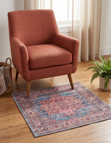 3' 3 x 3' 3 Washable Maahru Square Rug