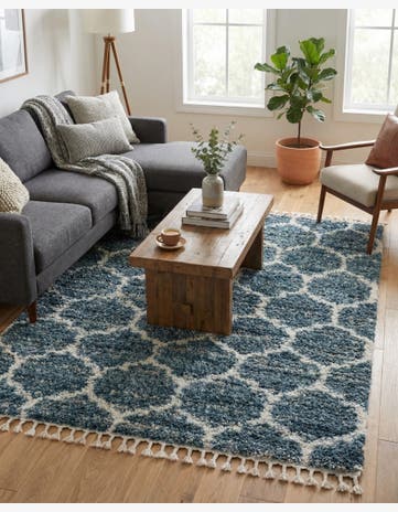 Blue Athena Shag Rug