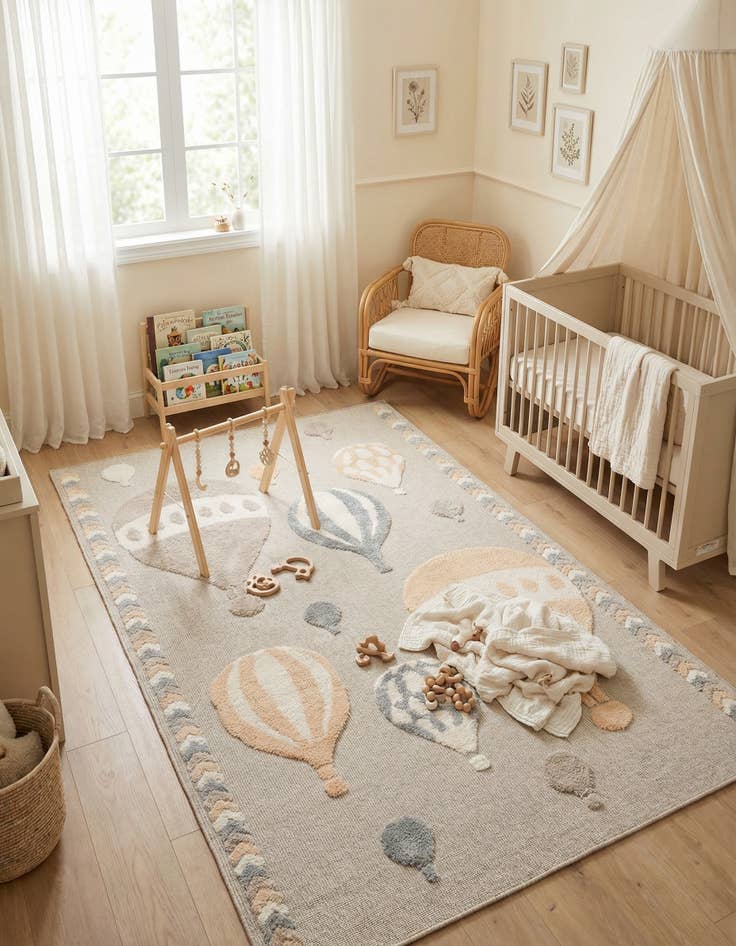 Detail image of 5' 3 x 8' Whimsy Kids Rug