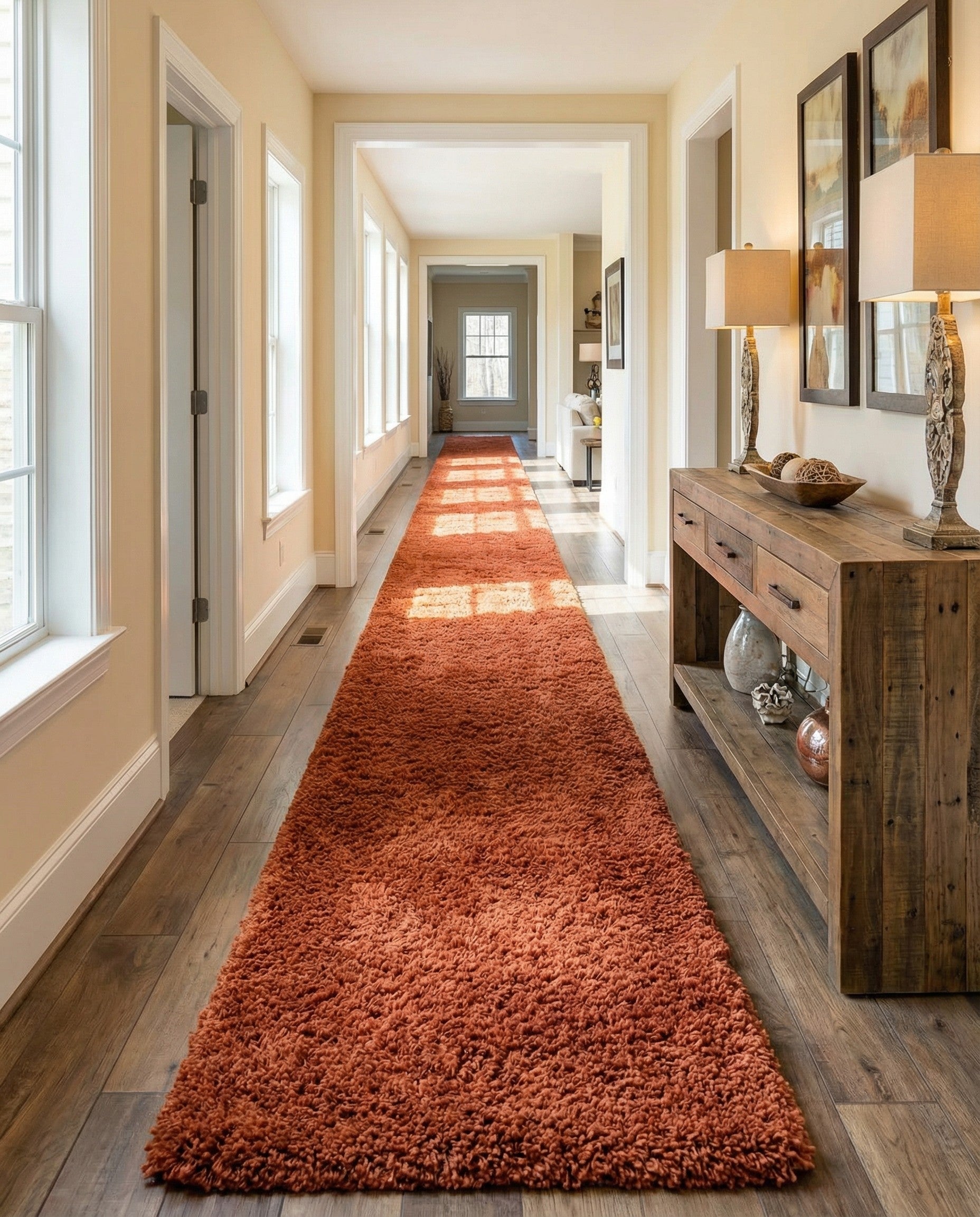 2' 7 x 19' 8 Solid Shag Runner Rug