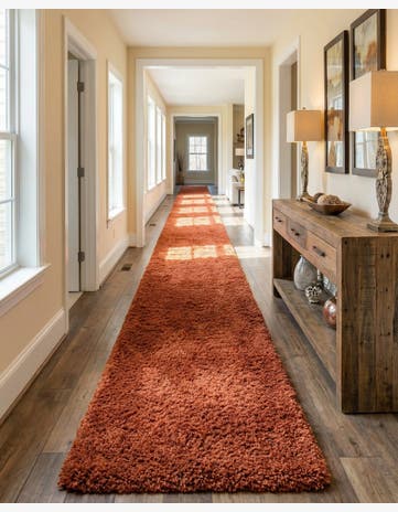 2' 7 x 19' 8 Solid Shag Runner Rug