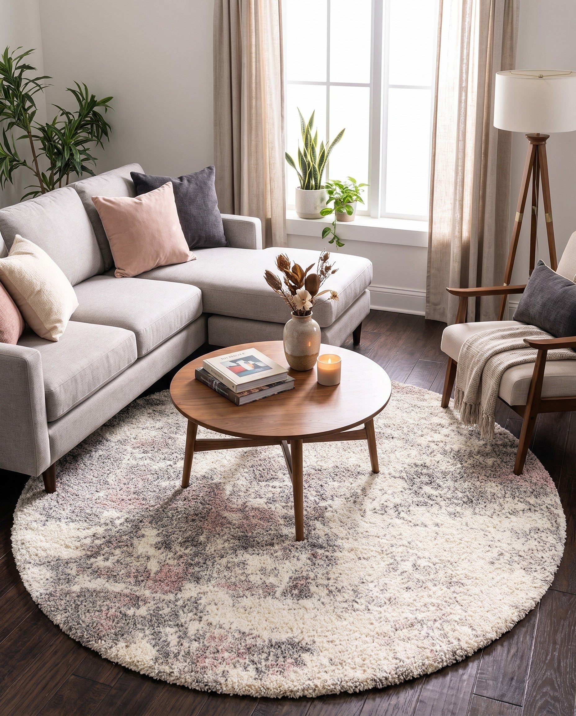 7' 10 x 7' 10 Soft Touch Shag Round Rug