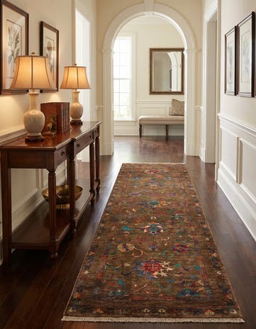 2' 7 x 8' 5 Hand Knotted Ariana Ziegler Runner Rug