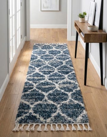 Blue Athena Shag Runner Rug