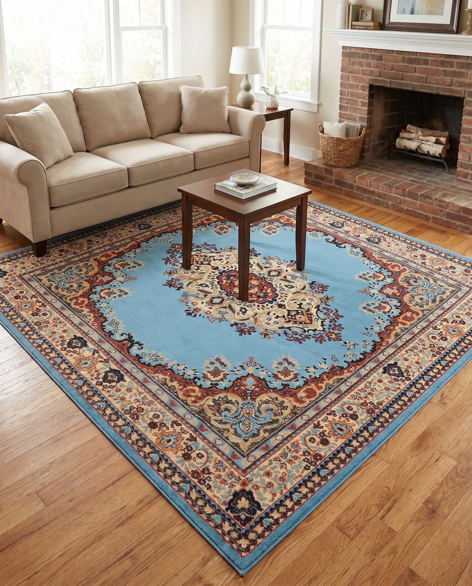 7' 10 x 7' 10 Mashad Design Square Rug