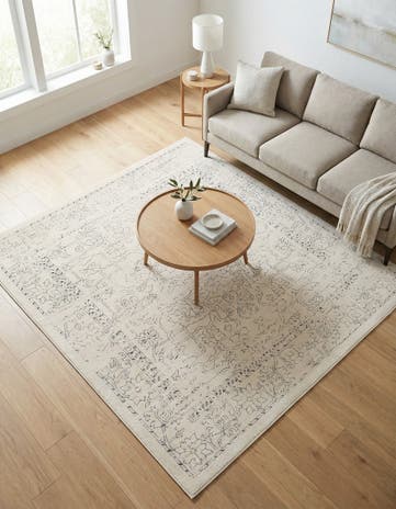 White Isabella Square Rug
