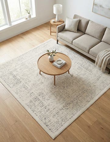 White Isabella Square Rug