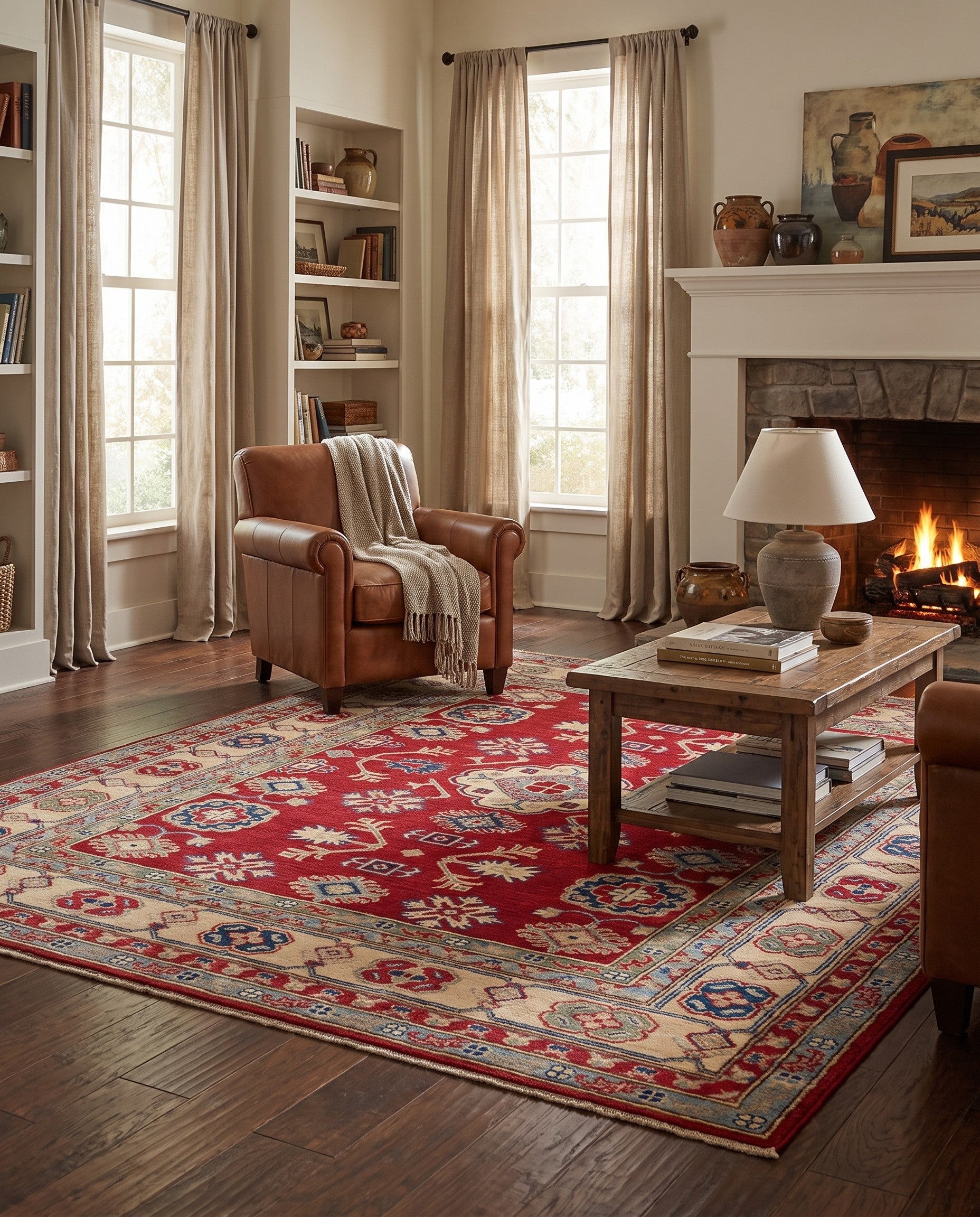 5' 1 x 6' 11 Hand Knotted Kazak Rug