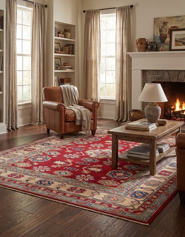 5' 1 x 6' 11 Hand Knotted Kazak Rug