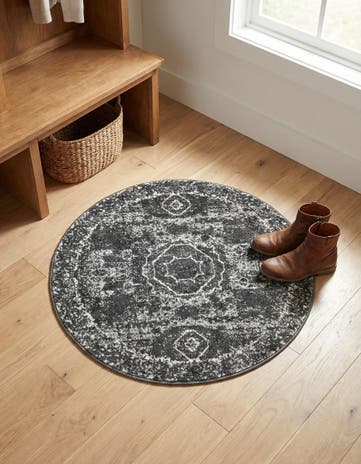 Dark Gray Dover Round Rug