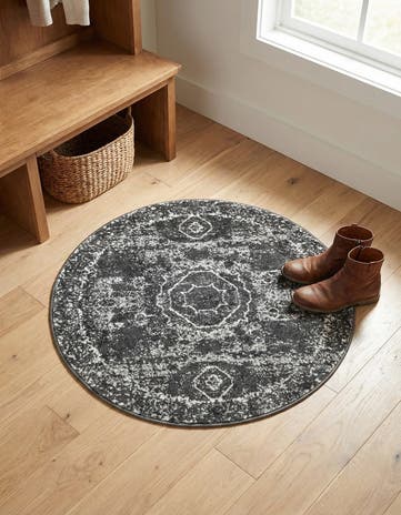 Dark Gray Dover Round Rug