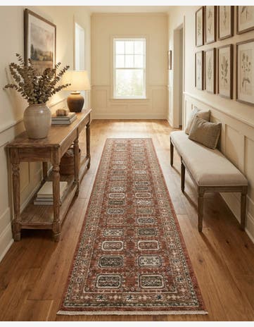 Terracotta Rust Red Grand Tradition Runner Rug