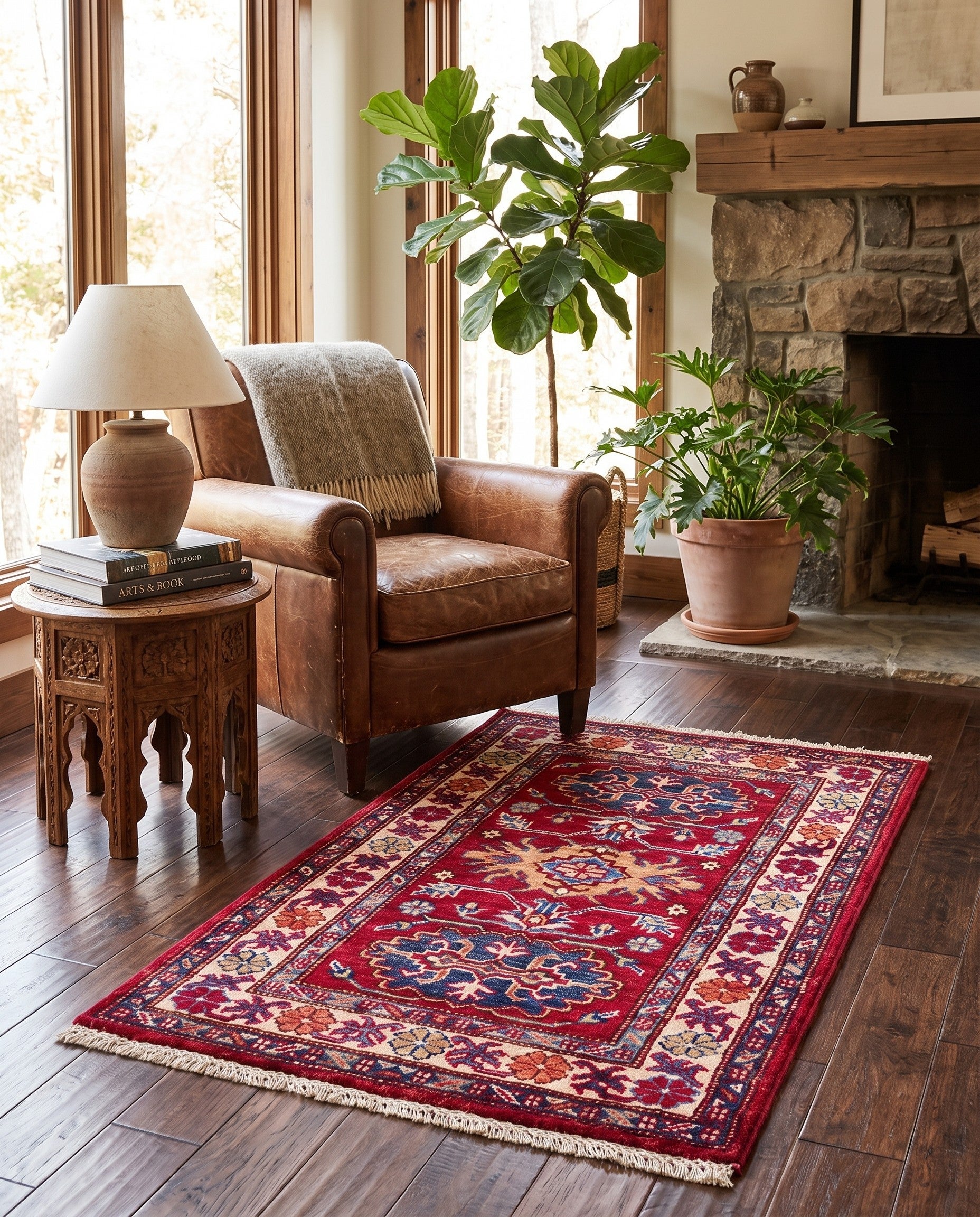 2' x 3' 1 Hand Knotted Kazak Rug