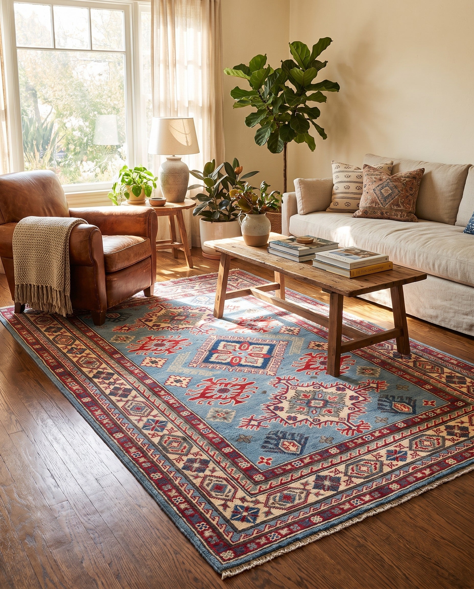 4' x 6' Hand Knotted Kazak Rug