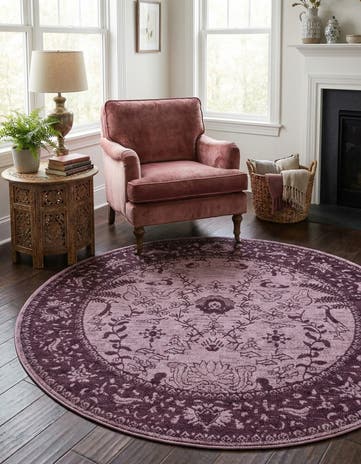 Purple Miranda Round Rug