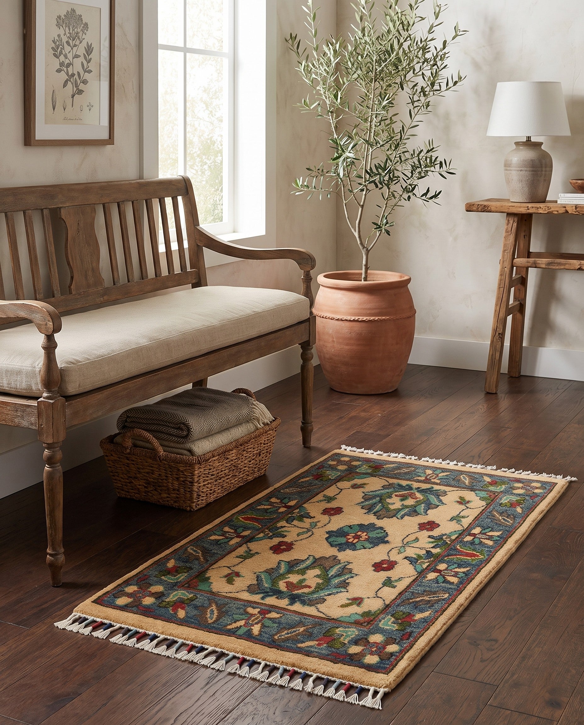 1' 11 x 3' 2 Hand Knotted Ziegler Rug