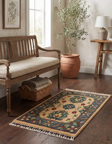 1' 11 x 3' 2 Hand Knotted Ziegler Rug