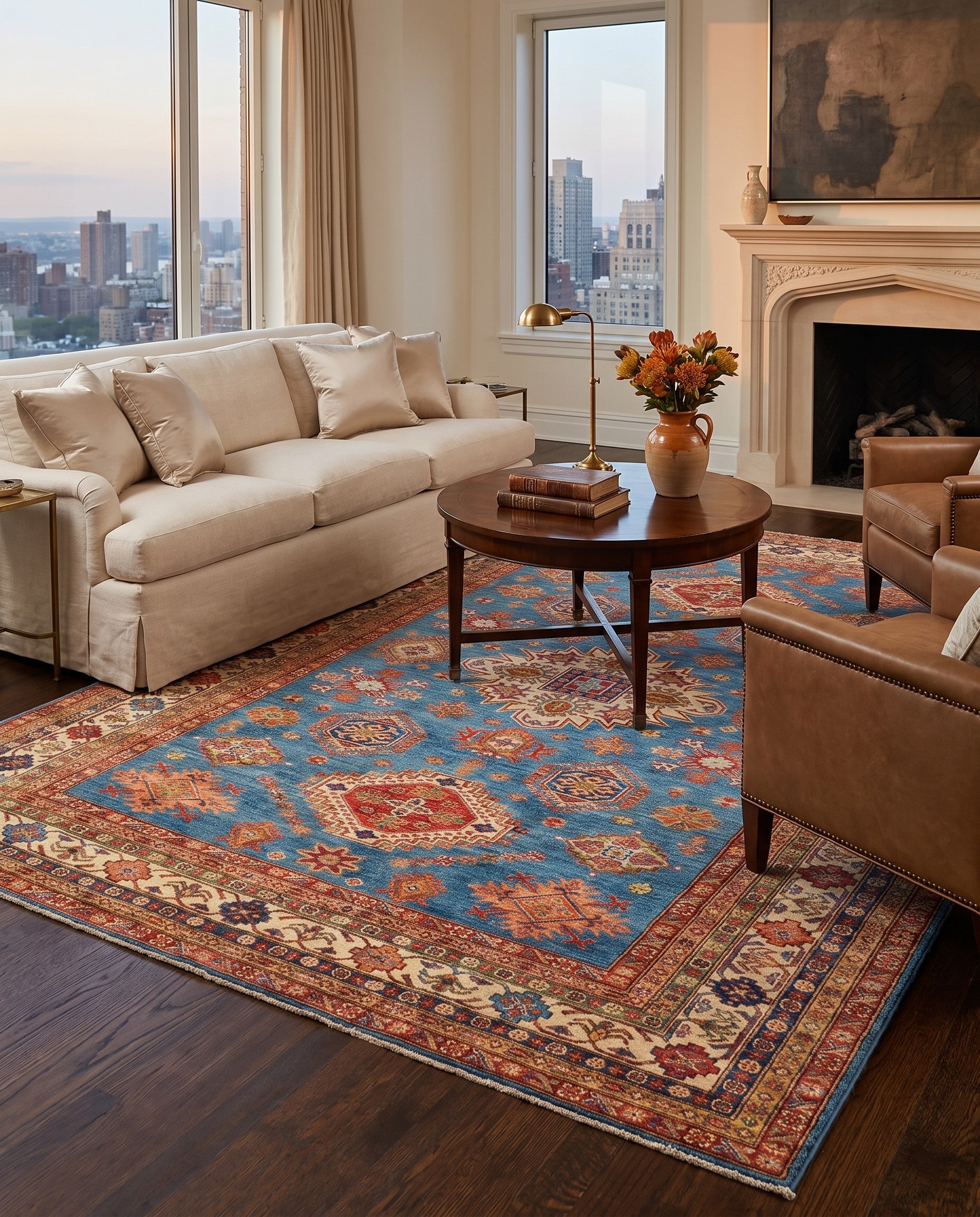 6' 11 x 9' 5 Hand Knotted Kazak Rug