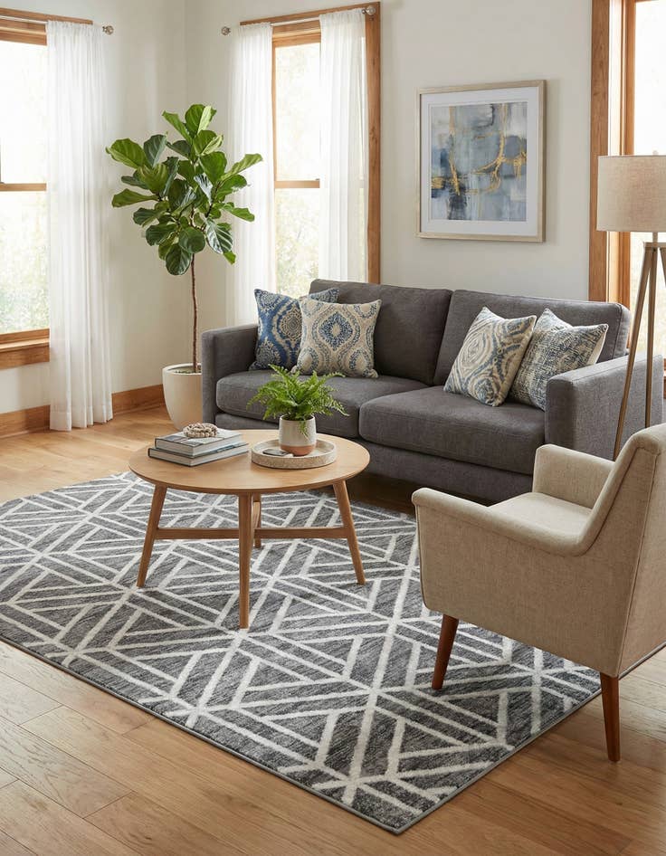 Detail image of  5' x 8' Lattice Trellis Rug