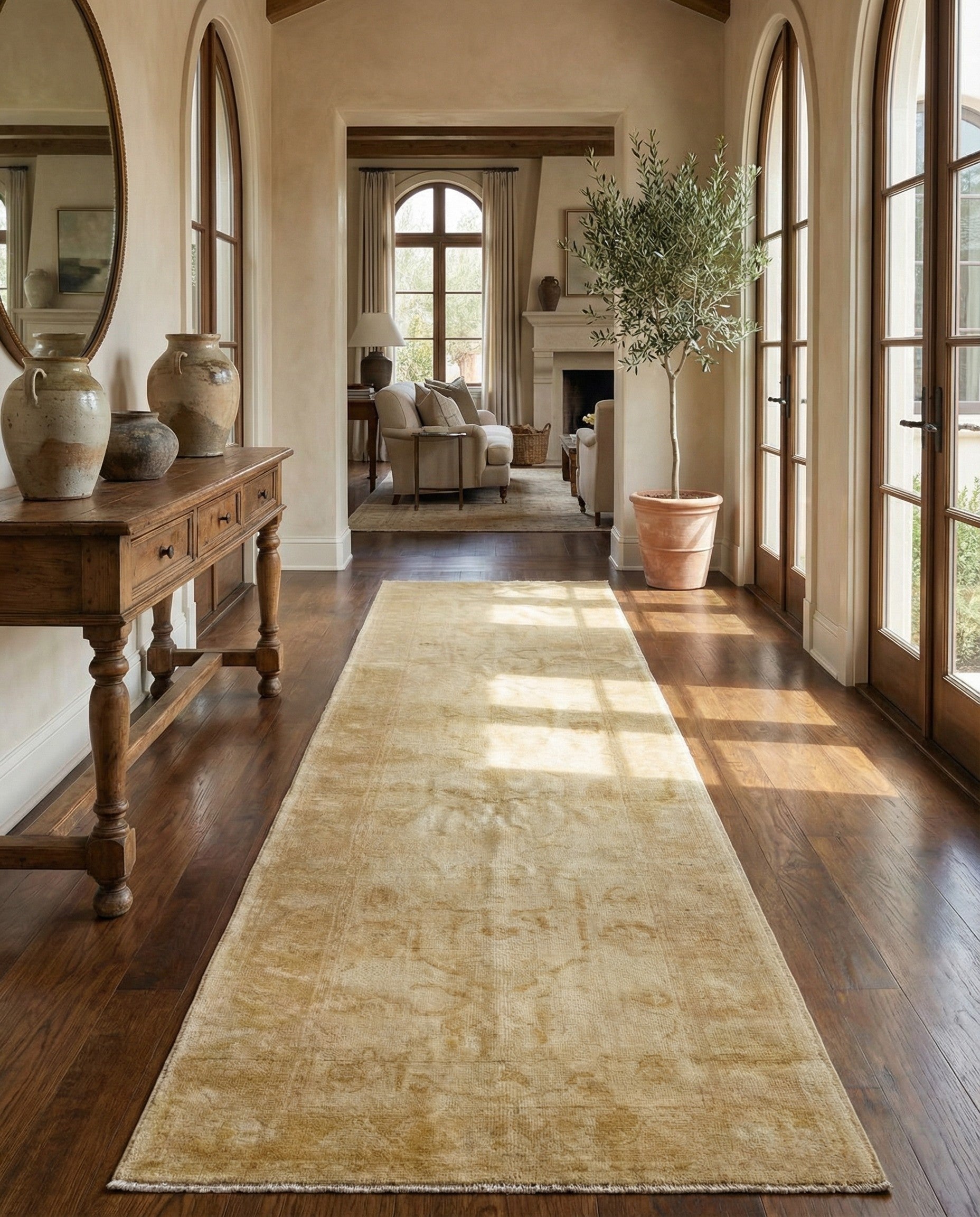 2' 9 x 12' 11 Hand Knotted Oushak Wool Runner Rug