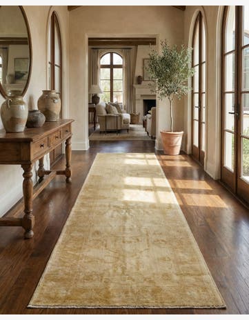 2' 9 x 12' 11 Hand Knotted Oushak Wool Runner Rug