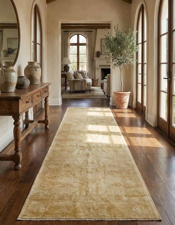 2' 9 x 12' 11 Hand Knotted Oushak Wool Runner Rug