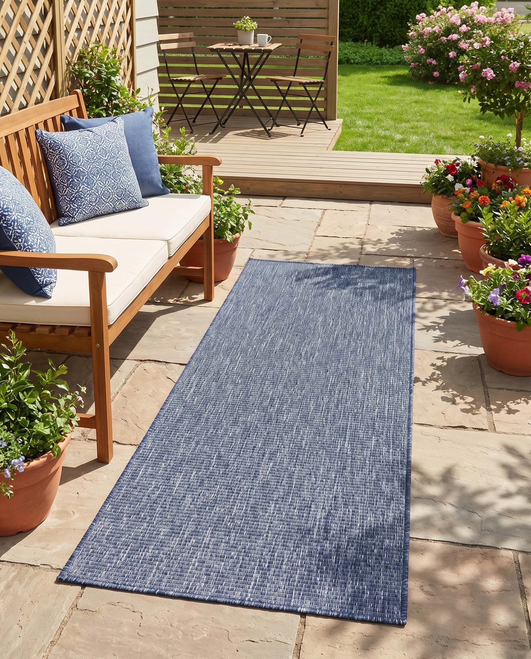 60cm x 155cm Easy-Clean Solid Indoor / Outdoor Runner Rug