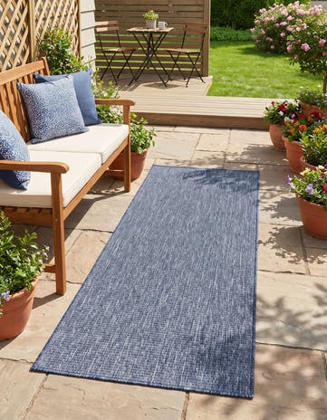 60cm x 155cm Easy-Clean Solid Indoor / Outdoor Runner Rug