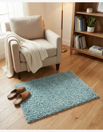 Light Slate Blue Solid Shag Rug