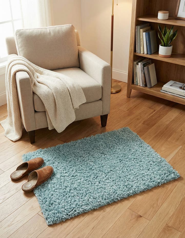2' x 3' Solid Shag Rug