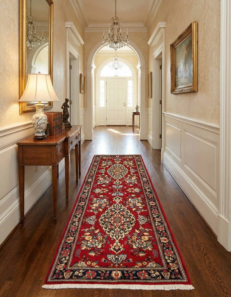 Detail image of 2' 9 x 6' 7 Hand Knotted Qom Persian Runner Rug