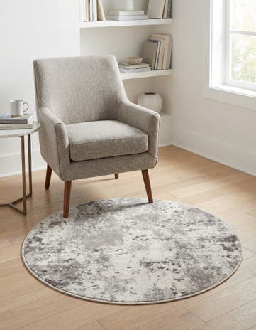Stone Gray Aurora Round Rug