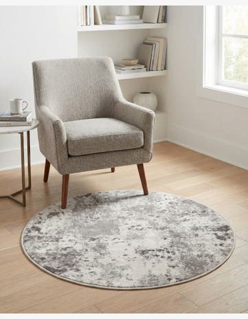 Stone Gray Aurora Round Rug