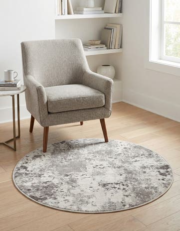 Stone Gray Aurora Round Rug